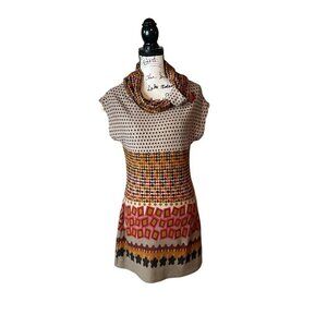 136 - Axyeh Anthropologie Gray Geometric Dress, size Medium